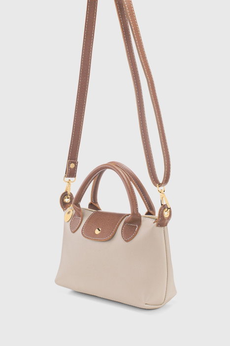 Zoozie Bags Bolso de hombro de cuero PU Crema